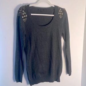 QED LONDON Charcoal Fitted Sweater UK 12